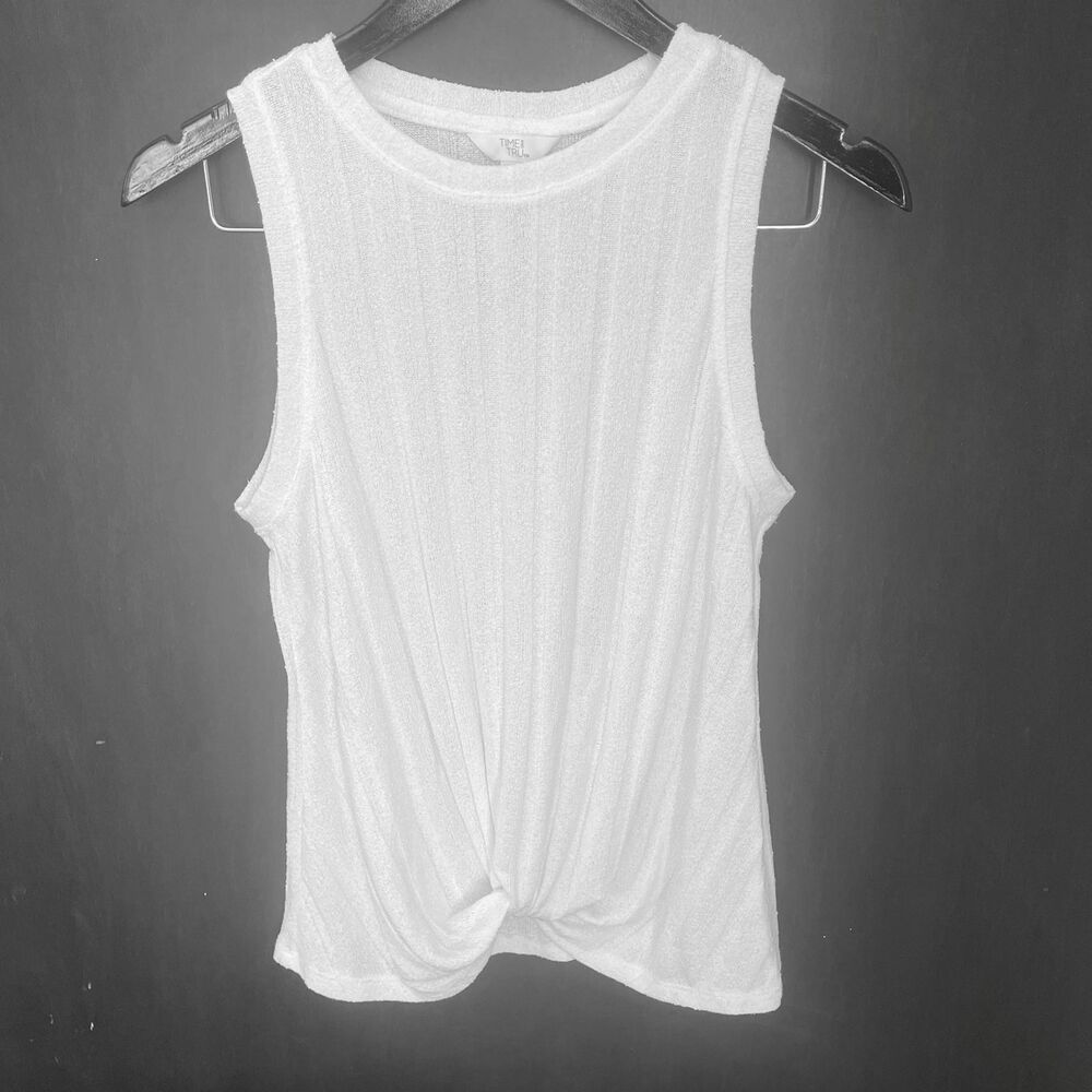 Time & Tru Women's Sleeveless Sweater Knit Twist Front Tank Top Size S(4-6) - Picture 3 of 8